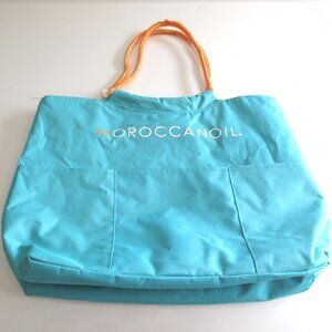 Moroccan Oil Fashion Tote Bag exterior pouches for phone, wallet,  Turquoise